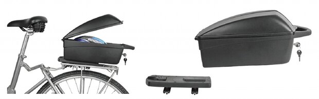 fietsbox afneembaar 11 liter kunststof zwart