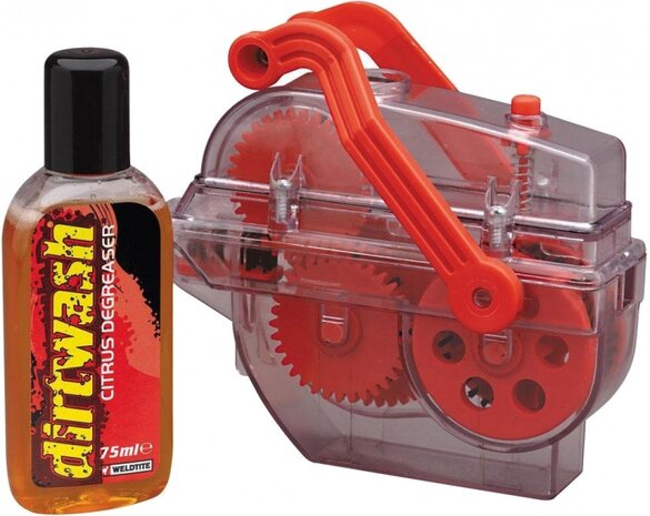 kettingreiniger met citrusontvetter transprant/rood