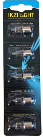 fietslampjes halogeen 6V-2.4W 5 stuks
