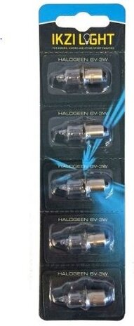 fietslampjes halogeen 6V-3W 5 stuks