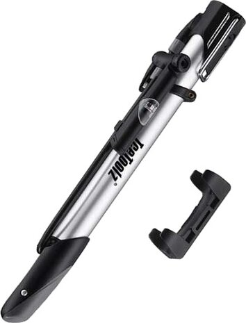 handpomp met drukmeter aluminium zilver