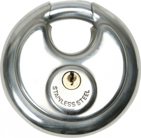 hangslot discus 70 x 9 mm zilver