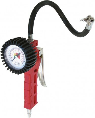 professioneel luchtpistool met manometer kunststof rood