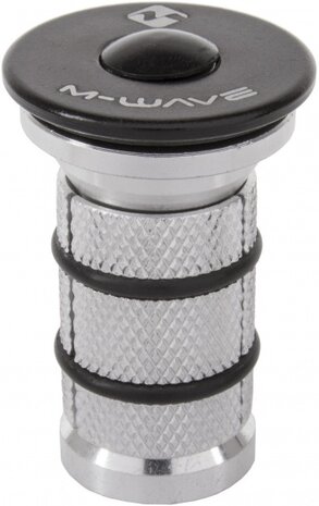 balhoofdplug 1 1/8 inch aluminium zilver/zwart