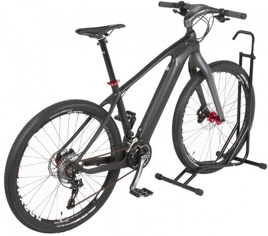 fietsenrek voor &eacute;&eacute;n fiets 59 x 38 x 110/140 cm zwart