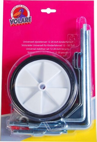 zijwieltjesset 12-20 inch kunststof wit/zwart