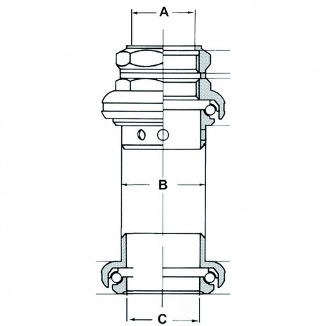 semi-ge&iuml;ntegreerd balhoofdstel 1 1/8 inch zwart