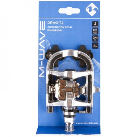 combinatiepedalen SPD zilver set