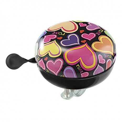 fietsbel ding-dong Hearts 80 mm multicolor