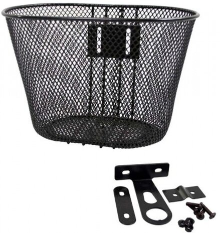 kinderfietsmand 26 x 18 x 18 cm staal zwart