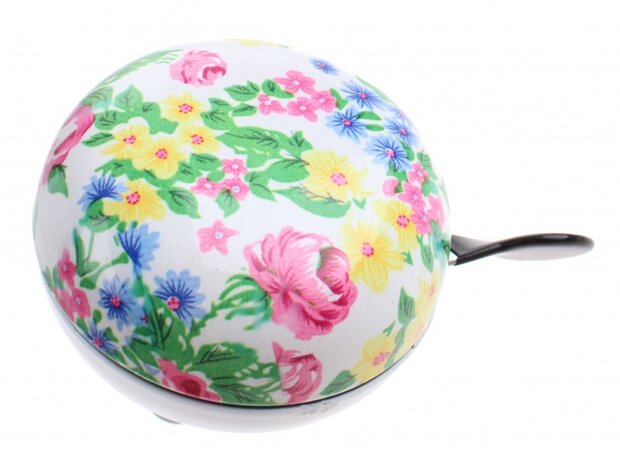 fietsbel ding-dong bloemen 80 mm wit
