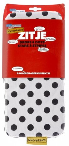 bagagedragerkussen Dots wit 32 cm