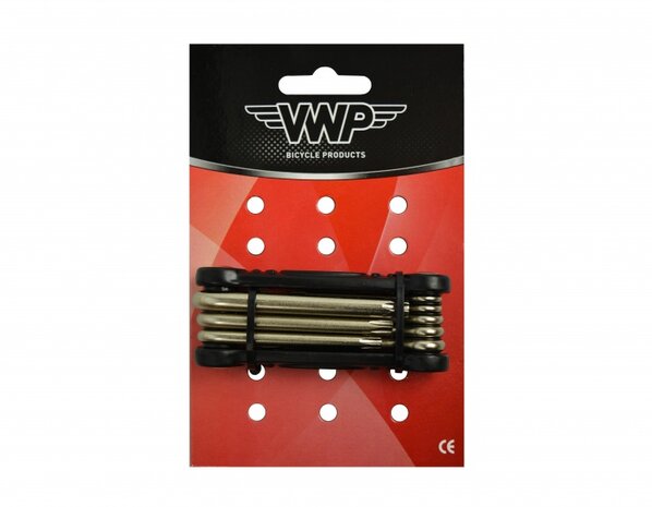 multitool Torx 8,5 cm zwart/zilver 8 functies