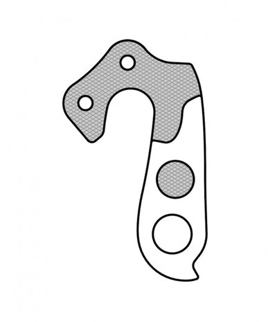 derailleurhanger GH-219 Haibike, Bergamont 57 mm zilver