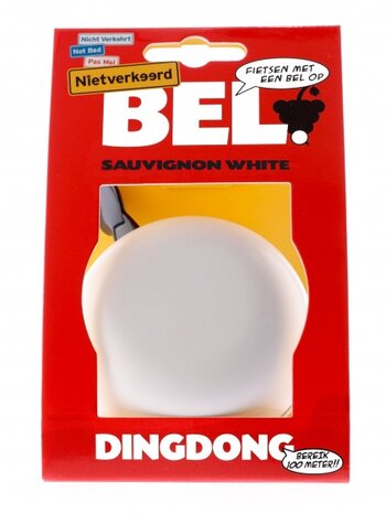 fietsbel ding-dong staal 80 mm wit