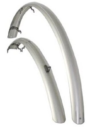 spatbordenset Sporty 26 inch 58 mm zilver
