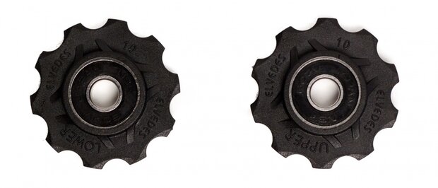 derailleurwieltjes 10 tanden 8S zwart 2 stuks