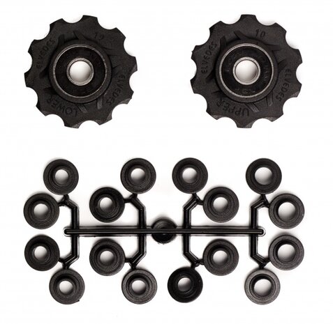 derailleurwieltjes 10 tanden 8S zwart 2 stuks