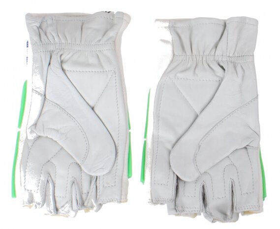 fietshandschoenen leer/lycra/kunststof groen mt L
