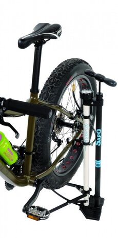 fietspomp en fietsstandaard Hybrid met manometer