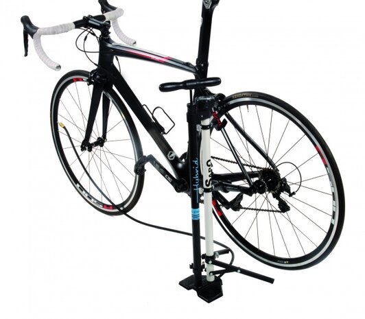 fietspomp en fietsstandaard Hybrid met manometer