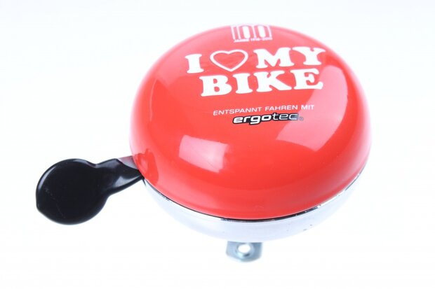 fietsbel Ding-Dong staal 80 mm rood/chroom