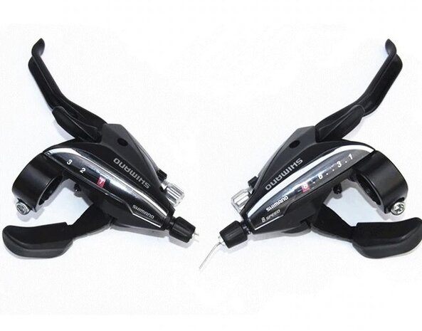 rem-schakelverstellerset Acera 3x8S 2-vingers V-brake zwart