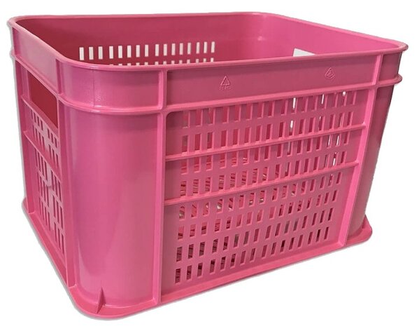 fietskrat 30 liter kunststof roze