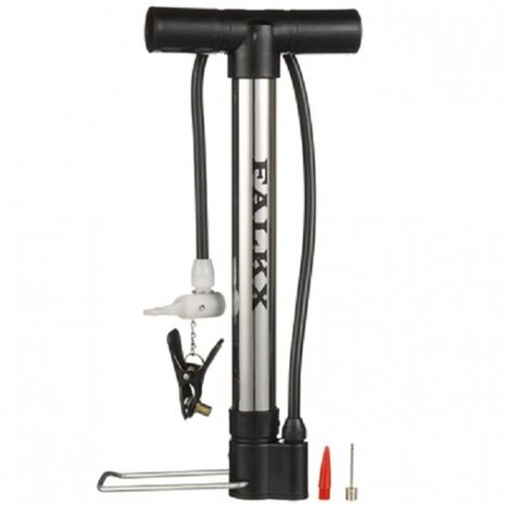 fietspomp mini Klapvoet met slang 33 cm zilver