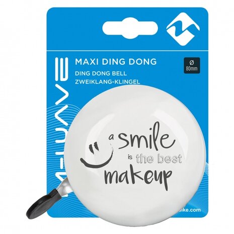 fietsbel ding-dong Smile 80 mm wit