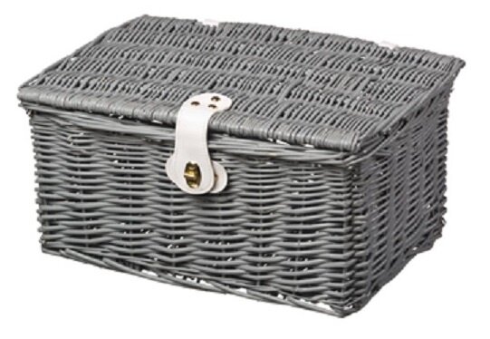 bakkersmand 42 x 28 x 21 cm riet 24 liter grijs