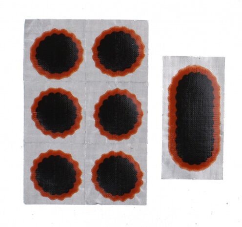 bandenplakkers Tube Patch rubber zwart 7-delig