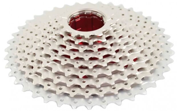 cassette Csmx3 10S 11-42T aluminium zilver/rood