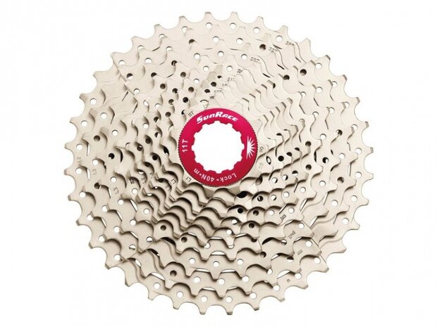 cassette Csmx 10S 11-36T aluminium zilver/rood