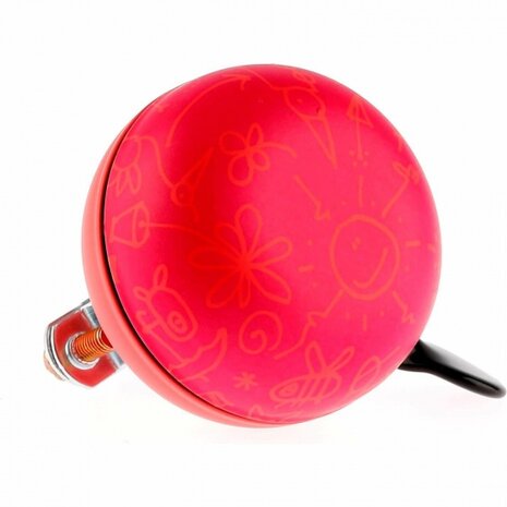 fietsbel ding-dong staal 80 mm upside down roze