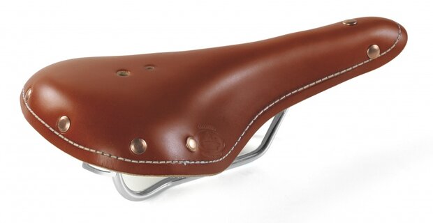 zadel Old Frontiers Sports leer 30 cm cognac
