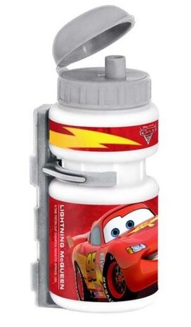 Cars fietsbel met bidon en bord 5/15 cm rood 3-delig