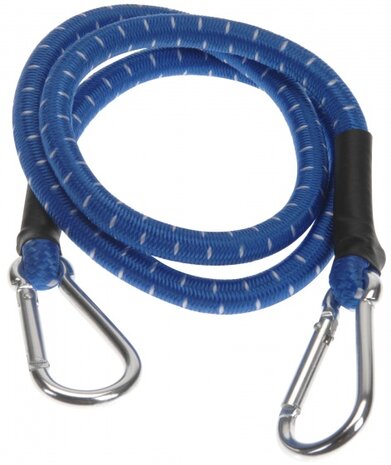 bagagebinder met karabijnhaak 80 cm blauw per stuk