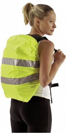 regenhoes Visicover reflectie geel 35/55 l
