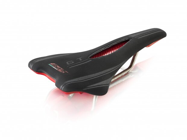 zadel BMG GT 290 x 135 mm zwart/rood