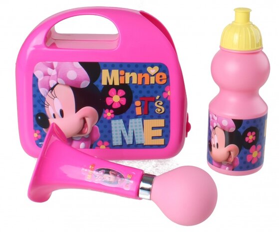 kinderfietsset Combo Minnie Mouse meisjes roze 3-delig