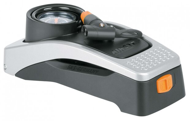voetpomp Airstep met manometer 7 Bar 30 x 15 cm zwart
