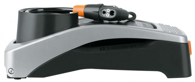 voetpomp Airstep met manometer 7 Bar 30 x 15 cm zwart