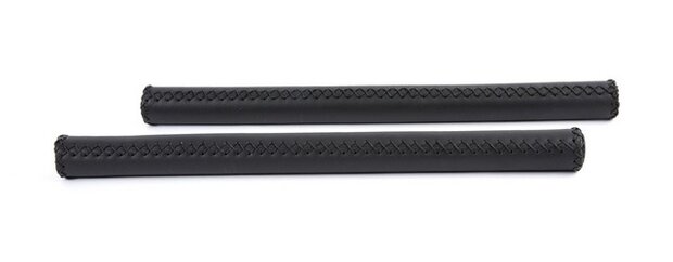 stuurgrepen leer 40 cm &Oslash;2 cm zwart per set