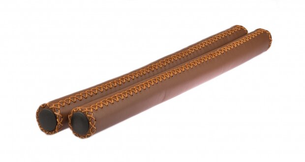 stuurgrepen leer 40 cm &Oslash;2 cm bruin per set