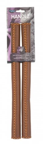 stuurgrepen leer 40 cm &Oslash;2 cm bruin per set