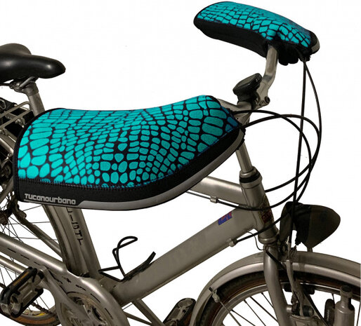 fietsmof City Armadillo New neopreen aqua/zwart 2 stuks