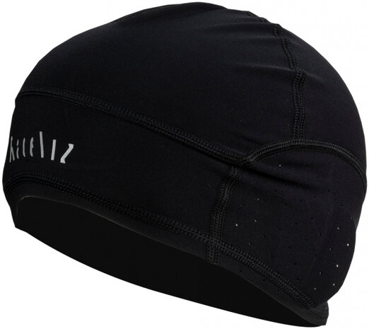 fietsmuts Raceviz textiel/PU zwart one-size