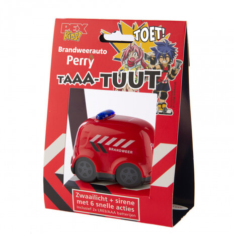toeter brandweerauto Perry junior rood
