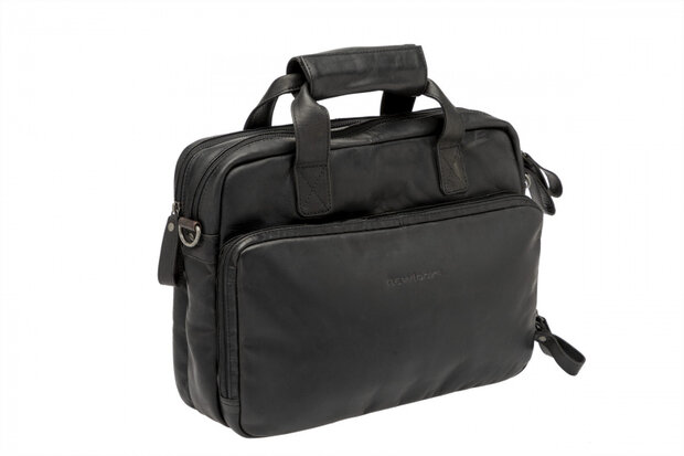 fietstas laptop Cali 40 x 31 cm 17 liter leer zwart